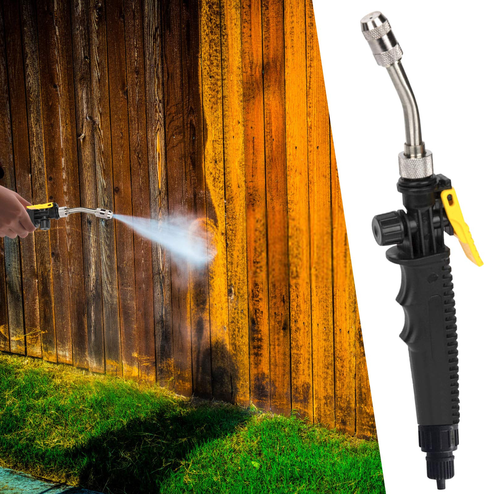 High Pressure Power Washer Wand 2 in 1 Portable Watering Sprayer High Pressure Power Washer with Adjustable Nozzle Foam Bottle for Car Washing Gardening,Fits Standard Hose